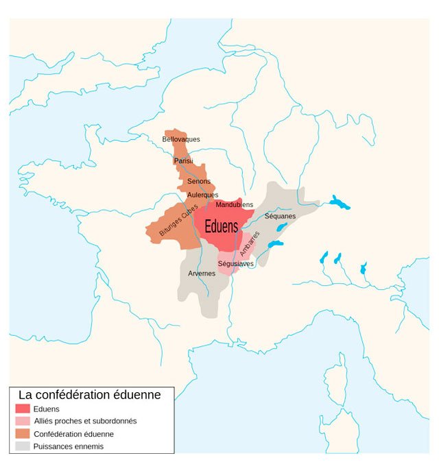 La confédération des Eduens en Gaule - Crédit Photo : Wikipédia